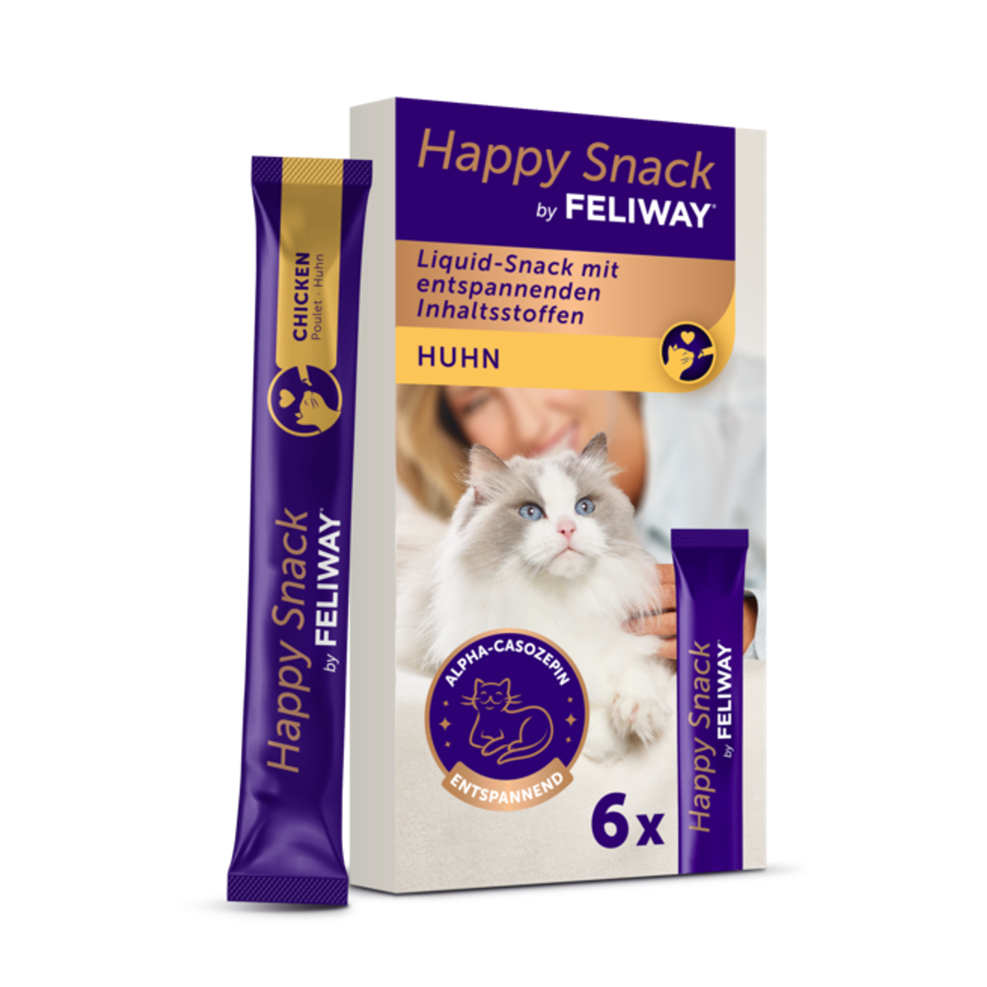 Feliway Happy Snack Poulet Effet Relaxant Chat 6 Sticks de 15g
