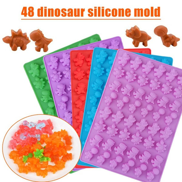 Cute Little Dinosaur Silicone Molds Chocolate Mould Ice Tray Mould Soft Candy Mould With Dropper
