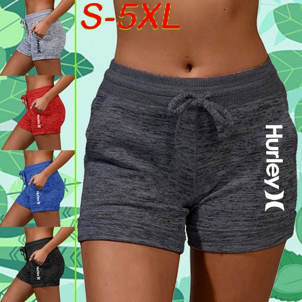 Summer Women's Cotton High Waist Shorts Quick-drying Sports Fitness Yoga Pants Casual Plus Size Drawstring Wide Leg Shorts for Ladies