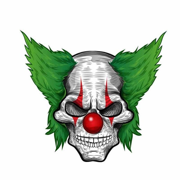 New Fashion 14.8CM*13.3CM Funny Car Sticker Skull Clown Motorcycle Decal 6-0693