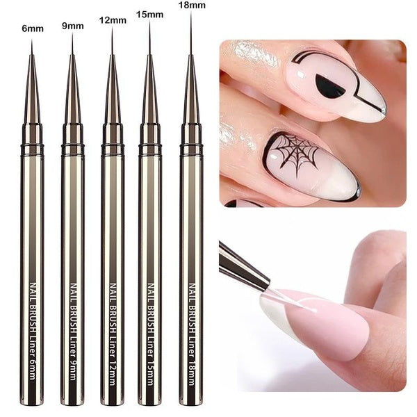 Acrylic Nail Art Brushes Set - 5pcs Nail Drawing Pen Nail Art Tools Nail Liner Brush 3D Nail Art Decorations for Acrylic Application Salon At Home DI