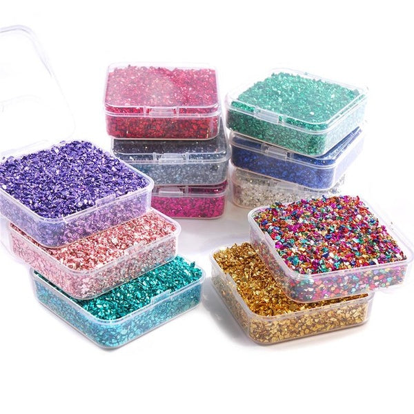 80g-Box Color Crushed Glass Stones Resin Filling For DIY Epoxy Resin Mold Nail Art Decoration