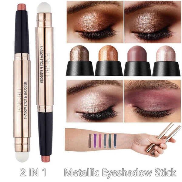 Double-head Cream Eye Shadow Pen Eyeshadow Pencil Shimmer Eyeshadow Stick Waterproof Eyeliner