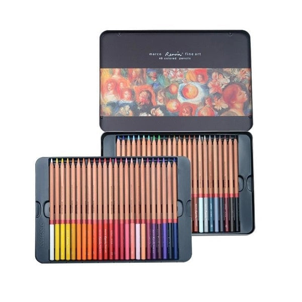 Marco Renoir 48Colors Professional Oily Color Pencils Coloured Drawing Pencil Set For School Student Art Supplies