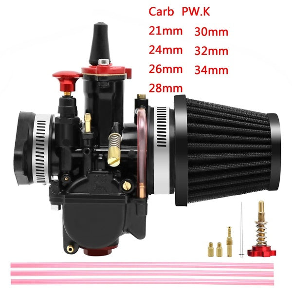 Kit de carburateur universel Carb 4T avec filtre à air, collecteur d'admission, jets de démarrage pour moto 75 cc - 125 cc, Dirt Pit Bike ATV (21 24