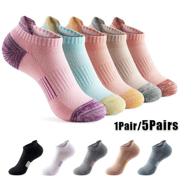 1Pair 5Pairs Ankle Socks Womens Running Athletic No Show Socks Cotton Cushioned Comfortable and Breathable Workout Socks Men