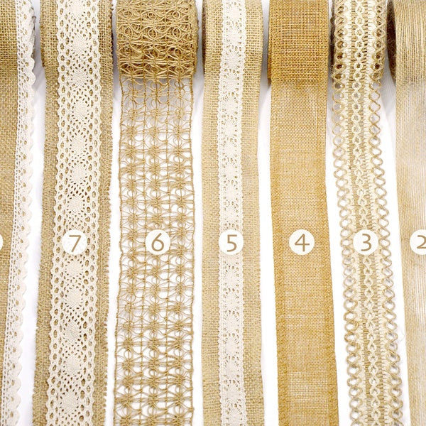 Multi-size Jute Ribbon Craft Gifts Wrap Decorative Rustic Burlap Fabric Ribbons