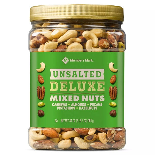 Member's Mark Unsalted Deluxe Mixed Nuts (34 oz)