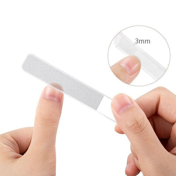 Clear Nano Glass Nail File with Box Nail Sanding Polishing Nail Art Manicure Tool