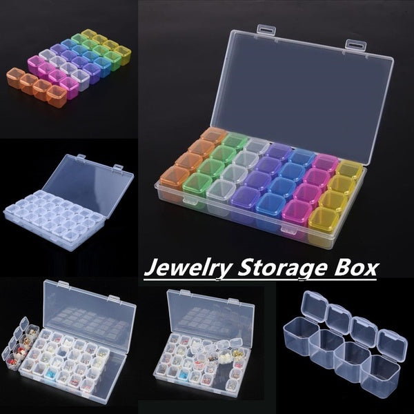 En plastique 28 Slots Réglable Boîte De Rangement De Bijoux Artisanat Organisateur Perles Stock Case