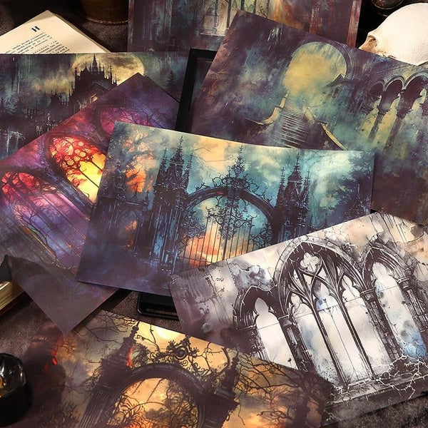 20Pcs-Pack Dark Vintage Gothic Style Scrapbooking Decoration Material Paper Perfect for Collage Journal Craft DIY Supplies