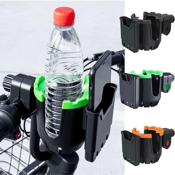 Universal Stroller Cup Holder with Phone Holder Mount Bike Cup Holder Green-Orange-Black for Bike Motorbikes