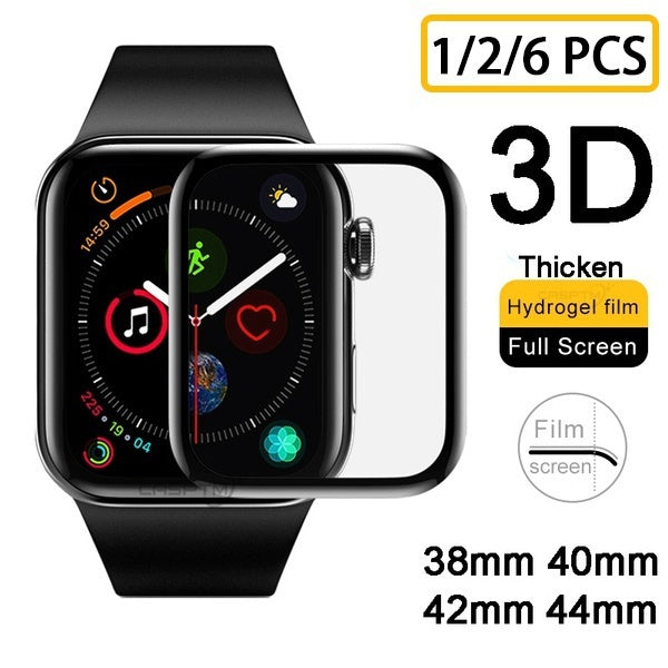 1-2-6pcs Film Screen Protector film For Apple Watch 44mm 40mm 42mm 38mm Soft Glass Protector for iWatch series SE 6 5 4 3 2 1