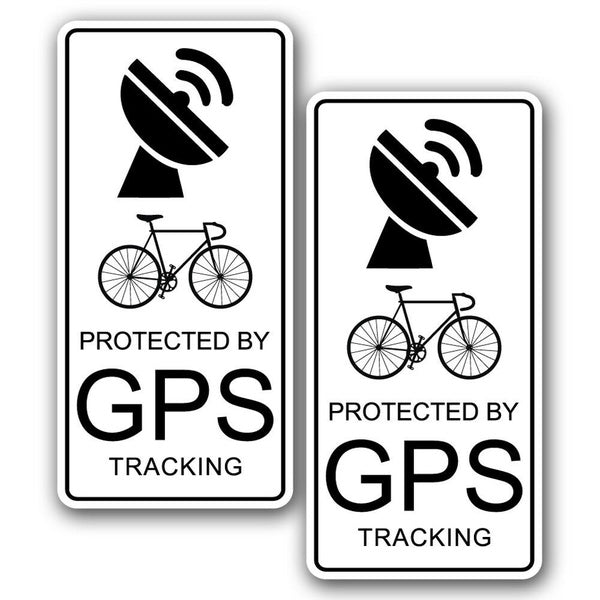 2"x1.2" 2x Bicycle Warning GPS Tracking Device Sticker - Bike Theft Decal for Top Tube