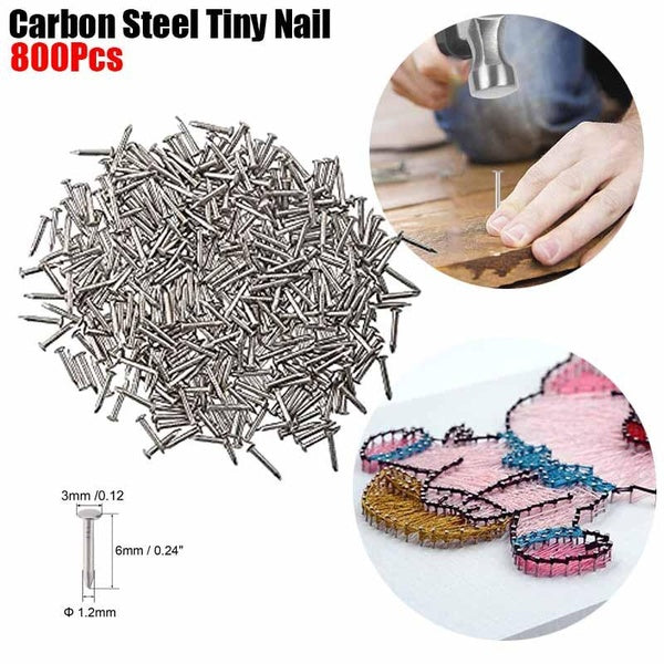 Small Tiny Nails 1.2X6mm(Rod DiameterxTotal Length) for DIY Decorative Pictures Wooden Boxes Household Accessories 800pcs
