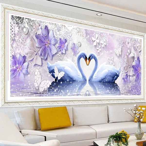 5D Diamond Paintings Swan Love Full Diamond Art Embroidery Gifts Large Living Room Office DIY Home Decor Diamond Cross Stitch Kits