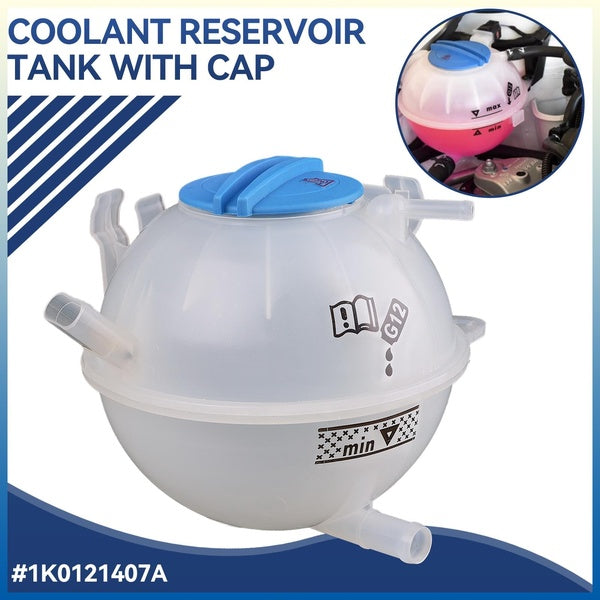 Coolant Radiator Reservoir Expansion Tank W- Cap 1K0121407A For Audi A3 Q3 TT VW Jetta Golf MK5 MK6 Tiguan Passat CC Beetle Eos