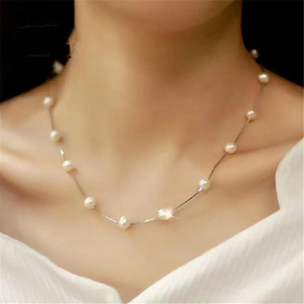 Beads Women's Neck Chain Kpop Pearl Choker Necklace Gold Color Goth Chocker Jewelry On The Neck Pendant Collar For Girl чокер