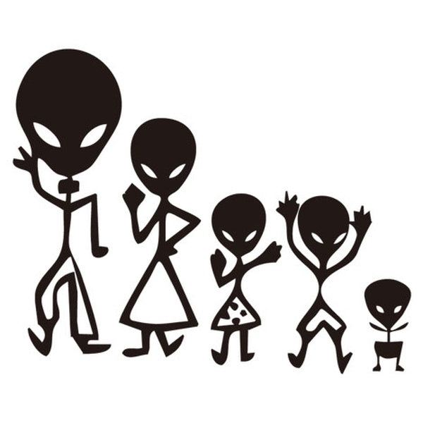 Alien Family Car Stickers Images Decorative Vinyl Adhesive Laptop Decals Funny Car Styling Cartoon Stickers