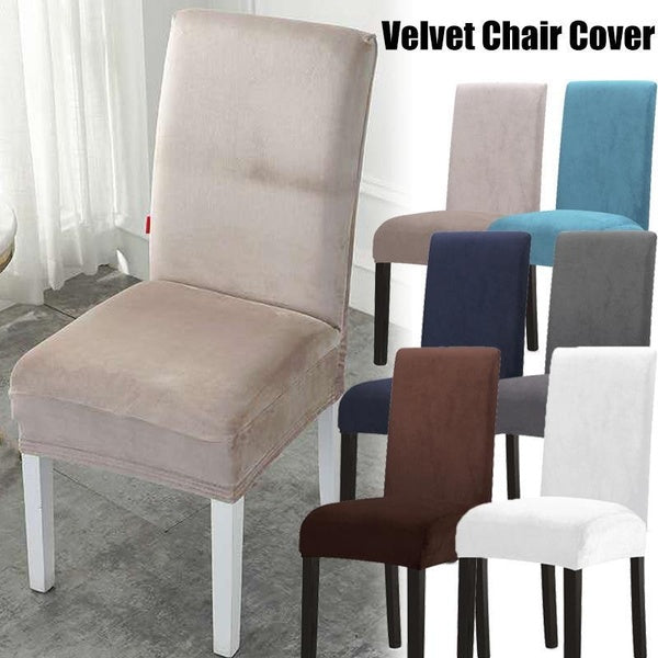 1pc Velvet Chair Protector Stretch Chair Cover Antifouling Home Hotel Dining Wedding Seat Cover Home Decoration Chair Protector