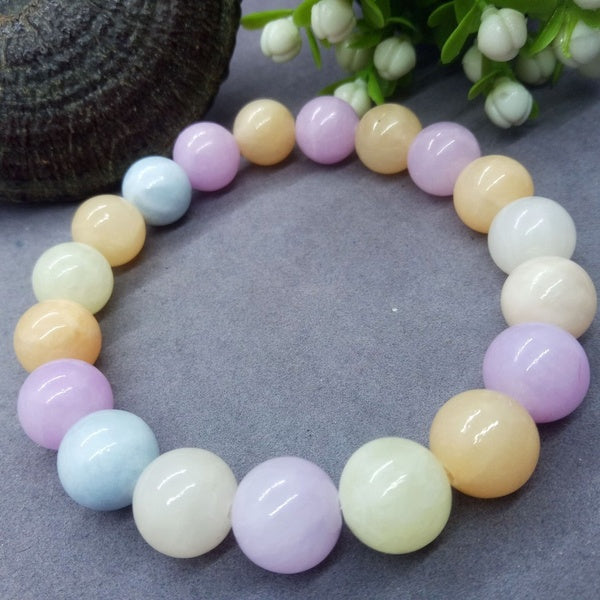 Charme de bracelet de perles de jade jaune coloré en pierre naturelle pour cadeau féminin