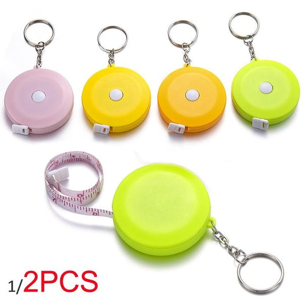 1-2PCS Measuring Tape 1.5M-60" Retractable Tape Measure with Key Chain Soft Ruler Camping Supplies Sewing Measuring Tools