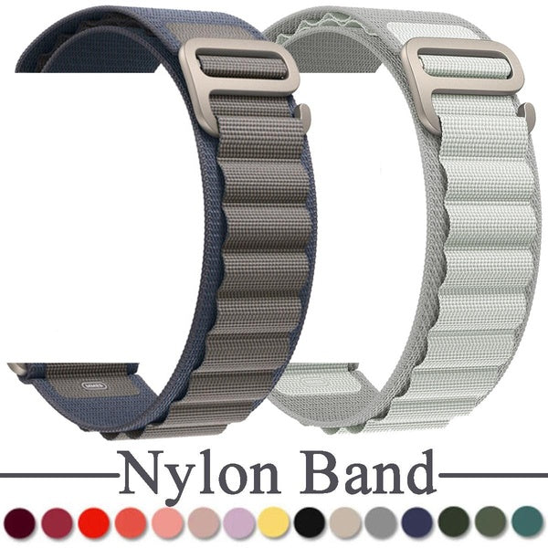 Nylon Band for Smart Watch Ultra 2-Ultra 49mm 9 8 7 45mm 41mm 44mm 40mm for Smartwatch Series SE 6 3 5 4 2 1 42mm 38mm, Soft Sport Outdools Breathabl