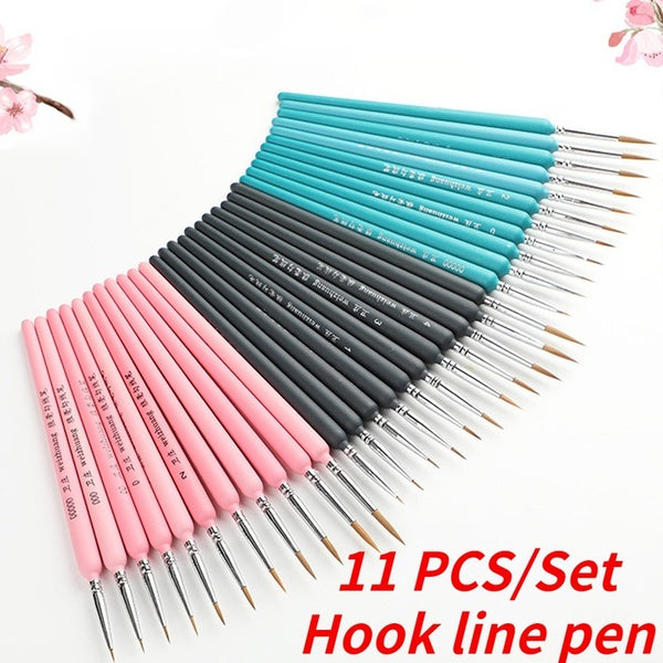11 models, various sets, miniature paintbrushes, hook line pens, watercolor soft hair oil painting, superfine weasel hair, hand-painted brushes, goua