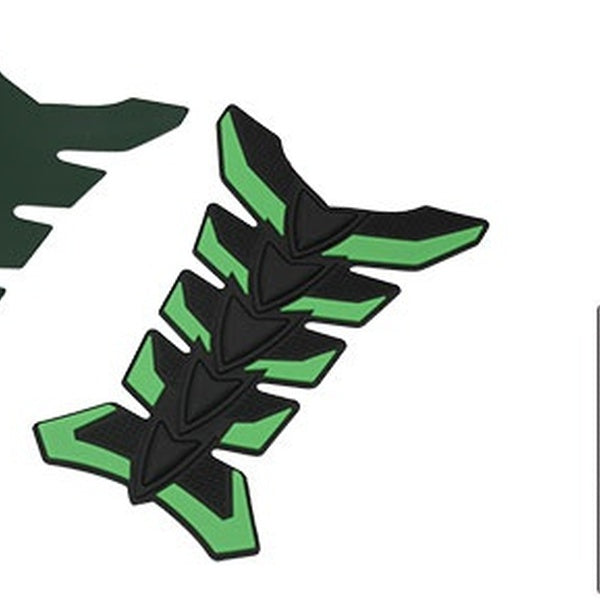 Green Black Motorcycle 3D Rubber Oil Gas Fuel Tank Pad Protector Sticker Decal