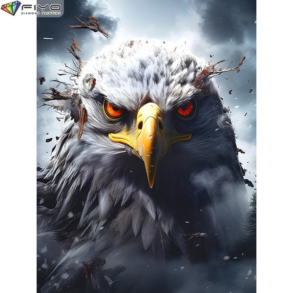 FIYO DIY 5D Eagle Diamond Painting Kit for Adults, Full Drill Diamond Painting, Diamond Art Canvas Crafts Cross Stitch Crystal Embroidery Home Wall D