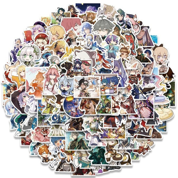 10-50-100pcs Anime Game Genshin Impact Cute Sticker Cartoon Decal Laptop Phone Suitcase Guitar Skateboard Car Waterproof Sticker