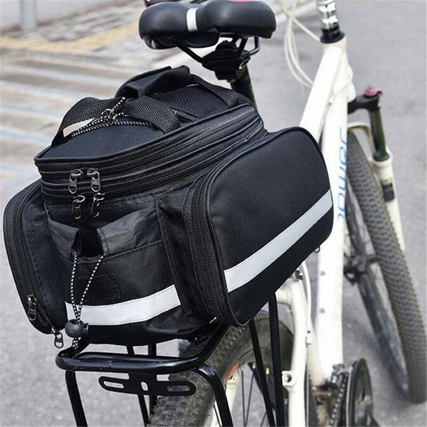 Large Capacity Rear Bike Rack Bag 27L Waterproof Mountain Bike Bicycle Saddle Bag Cycling Trunk Carrier with Reflector for Commuter Travel Outdoor St