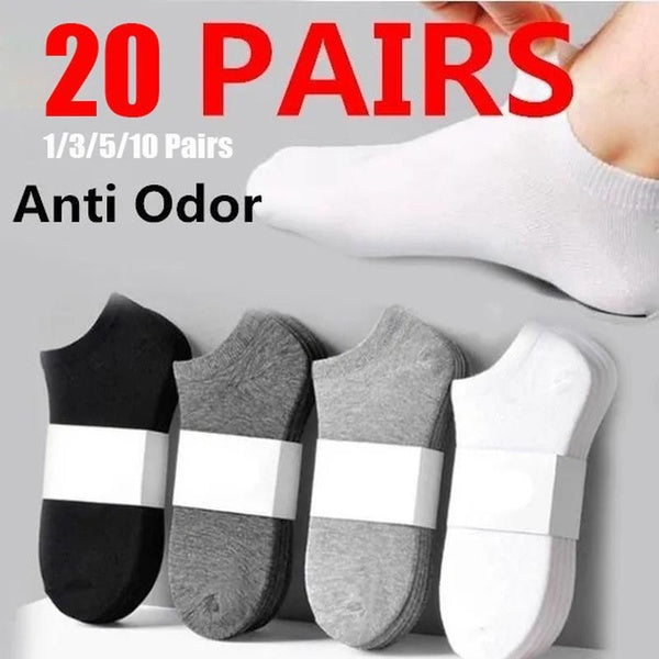 40-20-10-6-2PCS spring and summer thin low-cut shallow mouth invisible pure cotton deodorant short socks; men's socks and boat socks; women's cotton