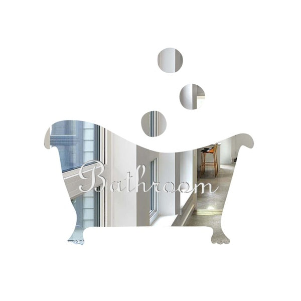 3D Mirror Wall Sticker Funny Door Entrance Sign Kids Men Women Bathroom DIY Wall Stickers Decals Bar Home Decor