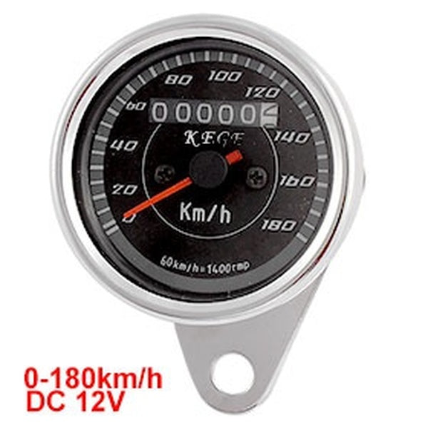Universal 0-180km-h Motorcycle Tachometer Speedometer Tacho Gauge DC 12V