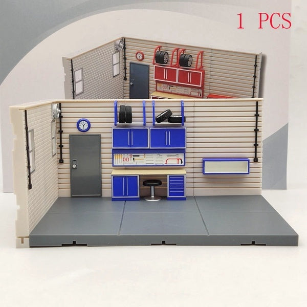1:43 Scale Aurora Garage Diorama Scene Model Maintenance 1-2-4 PCS Set Toys Gifts (not include model cars)