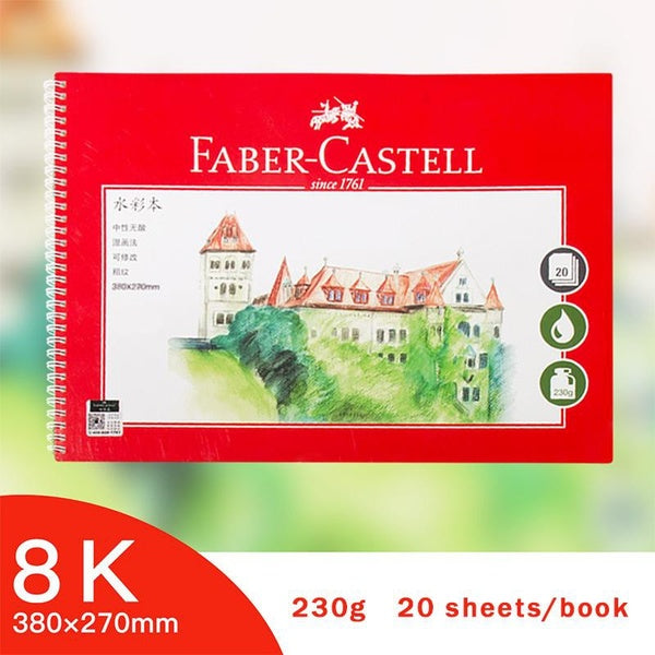 FABER CASTELL 20Sheets 8K 230g-m² Professional Watercolor Paper Watercolor Book Colored Pencil Watercolor Book-Paper Book Art Supplies