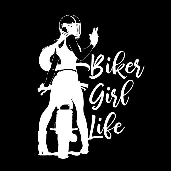 2pcs，7.8'' Biker Girl Life Motorcycle Stickers Motorcyclist（No Background ) Reflective Stickers Vinyl Decal Sticker Car Stickers