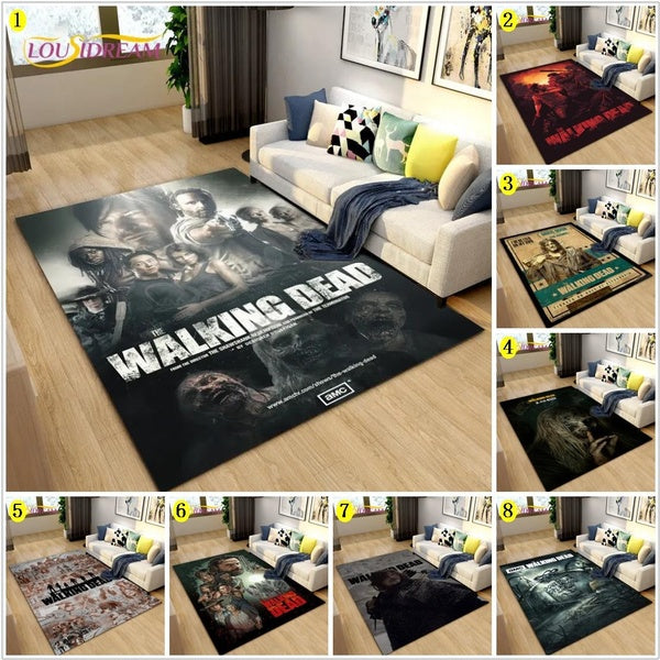 Horror The Walking Dead Area Rug Large Carpet Rug for Living Room Bedroom Sofa Doormat Decoration Kids Play Non-slip Floor Mat