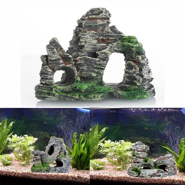 1Pcs Aquarium Rockery Mountain View Rock Cave Stone Tree Fish Tank Ornament Decoration Aquarium Accessories