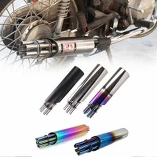 Suitable for 32mm caliber motorcycle exhaust system, colorful small machine gun can be rotated, length 400mm ATV can be installed