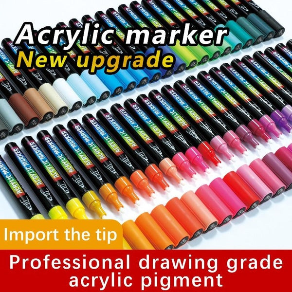 48-36-24 Colors Art Acrylic Paint Markers Pen Rock Stone Ceramic Glas Wood DIY Graffiti Permanent Markers Drawing Supplie Art Supplies