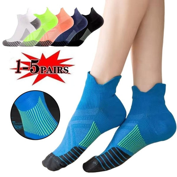 1-5 Pairs of Men's and Women's Elastic Compression Ankle Socks, Comfortable Socks with Elastic Cushioning, Used for Outdoor Activities