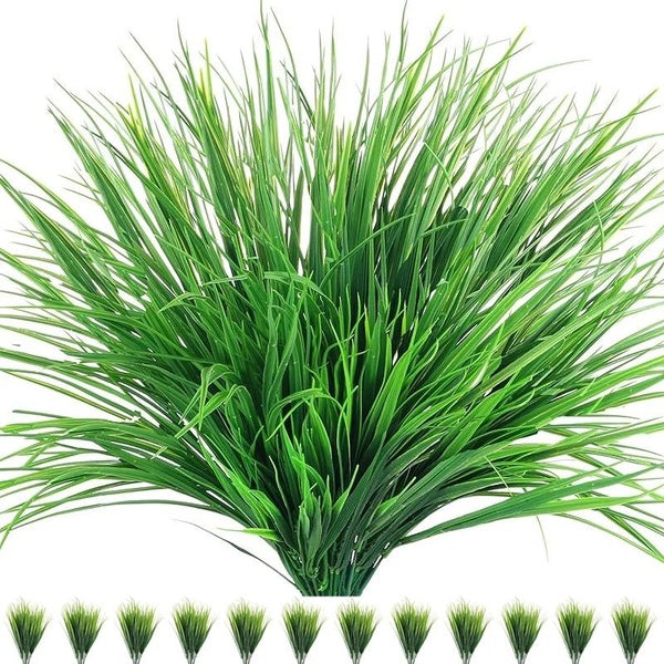1-2-4-6-8-10-12 PCS Artificial Wheatgrass Fake Plants,UV Resistant Outdoor Artificial Plants Simulation Plastic Artificial Flowers,Farmhouse Vase Wed