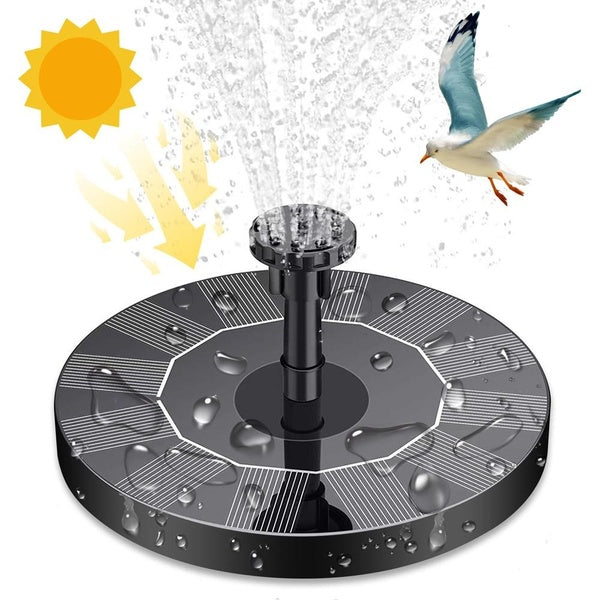 1 fontaine solaire, fontaine d'eau solaire avec 6 buses et fixateur, pompe de fontaine solaire de 6,3 "pour bain d'oiseaux, jardin, aquarium, étang,