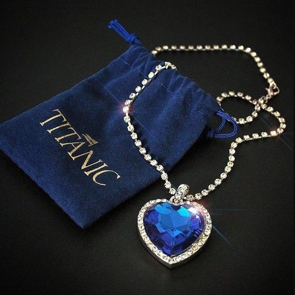 Titanic Heart of Ocean Blue Heart Love Forever Pendentif Collier