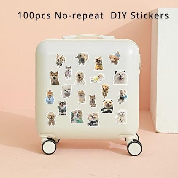 100pcs Cute Dog stickers Animal Cartoon dog graffiti Waterproof Stickers for DIY Luggage Laptop Skateboard Motorcycle Bicycle Stickers No-repeat