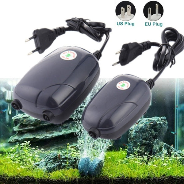 Mini compresseur de réservoir de poissons de pompe à Air d'aquarium pour la sortie simple Double d'aquarium avec des accessoires aquatiques de Tube d