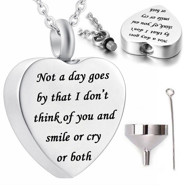 Urn Necklace for Ashes Charms Heart Memorial Locket Keepsake Necklace Cremation Jewelry Gift for Ashes