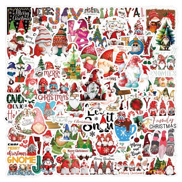 10-60pcs Cute Christmas Dwarf Stickers Gnome Graffiti Stickers for DIY Luggage Laptop Skateboard Motorcycle Bicycle Stickers